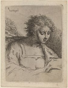 Half-Length Figure Reading. Creator: Bartholomaeus Ignaz Weiss