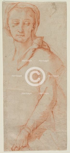 Half-Length Figure Study of a Woman, 1500s. Creator: Ludovico Cardi Cigoli (Italian, 1559-1613).