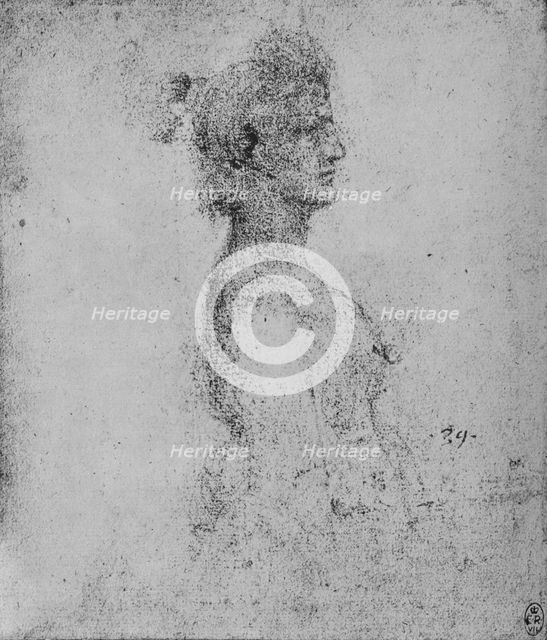 'Half-Length of a Young Woman in Profile to the Right', c1480 (1945). Artist: Leonardo da Vinci.