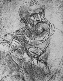 Half-Length of an Apostle with his Right Hand Raised c1480 (1945). Artist: Leonardo da Vinci