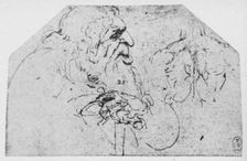 Half-Length of an Old Man Leaning on a Stick c1480 (1945). Artist: Leonardo da Vinci