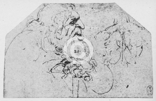 'Half-Length of an Old Man Leaning on a Stick', c1480 (1945). Artist: Leonardo da Vinci.