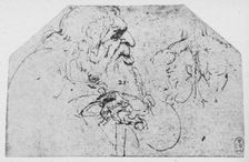 Half-Length of an Old Man Leaning on a Stick c1480 (1945). Artist: Leonardo da Vinci