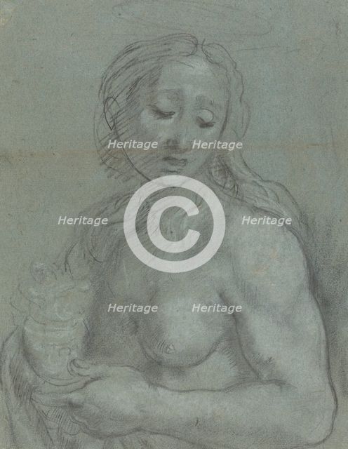 Half-Length of Mary Magdalene [verso], c. 1565/1567. Creator: Federico Barocci.