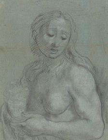 Half-Length of Mary Magdalene [verso], c. 1565/1567. Creator: Federico Barocci