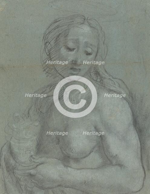 Half-Length of Mary Magdalene [verso], c. 1565/1567. Creator: Federico Barocci.