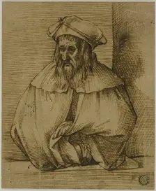 Half-Length Sketch of a Gentleman Wearing Hat and Cape, n.d. Creator: Bartolomeo Passarotti