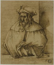 Half-Length Sketch of a Gentleman Wearing Hat and Cape, n.d. Creator: Bartolomeo Passarotti
