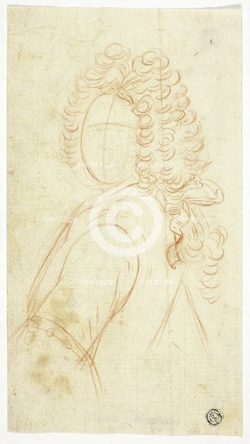 Half-Length Sketch of Gentleman Wearing Wig, n.d. Creator: Unknown.