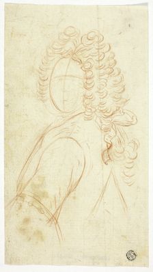 Half-Length Sketch of Gentleman Wearing Wig, n.d. Creator: Unknown