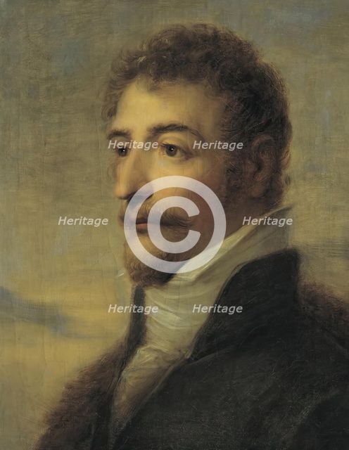 Half-length portrait of a bearded man, 1810/1818. Creator: Heinrich Friedrich Füger.