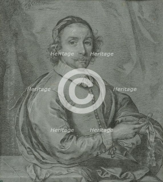 Half-Length Portrait of a Man Holding a Watch. Creator: Unknown.