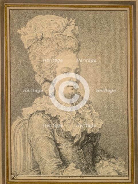 Half-length Portrait of a Seated Woman, 1781. Creator: Charles-Nicolas Cochin (French, 1715-1790).