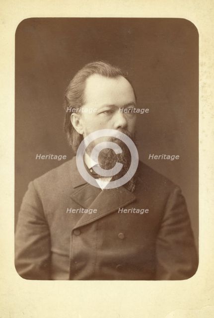 Half-length portrait of man, facing right, between 1880 and 1886. Creator: Unknown.