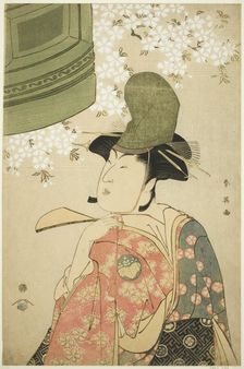 Half-Length Portrait of the Actor Nakayama Tomisaburo as a hirabyoshi Dancer in the..., c. 1794. Creator: Katsukawa Shun'ei