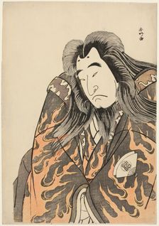 Half-Length Portrait of the Actor Onoe Matsusuke I as Retired Emperor Sutoku in Act, c. 1780. Creator: Katsukawa Shunko
