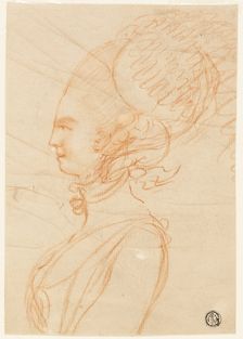 Half-Length Profile Portrait of a Woman Facing Left, n.d. Creator: George Romney