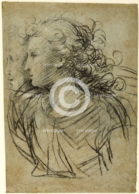 Half-Length View of Female in Profile to Left (recto), 17th century. Creator: Jacopo Confortini.