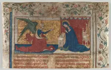 Half Leaf from a Missal: The Annunciation, c. 1415. Creator: Unknown