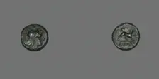 Half-Litra (Coin) Depicting the Goddess Roma, 234-231 BCE. Creator: Unknown