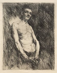 Half Nude Figure of a Man, 1800s. Creator: Robert Frederick Blum (American, 1857-1903)
