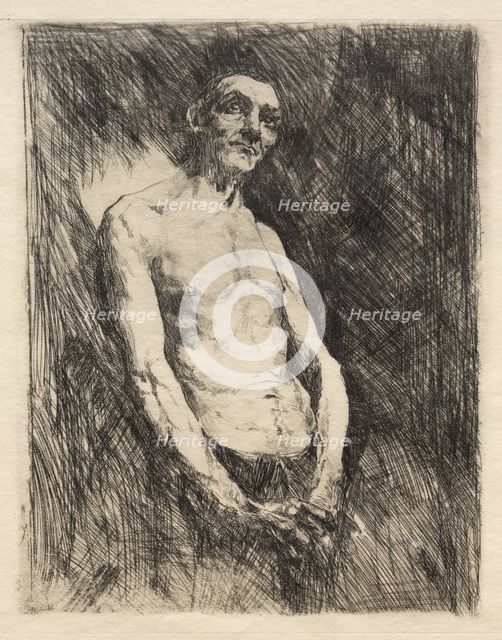 Half Nude Figure of a Man, 1800s. Creator: Robert Frederick Blum (American, 1857-1903).