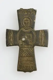Half of a Reliquary Pendant Cross, Byzantine, 11th century. Creator: Unknown