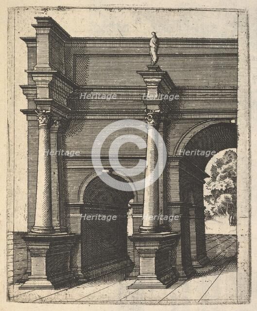Half of an Arch [Arcus Lutii Septimi] from the series 'Ruinarum variarum fabricarum deline..., 1554. Creator: Lambert Suavius.