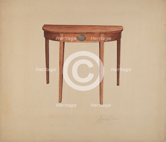 Half-round Table, c. 1940. Creator: Georgine E. Mason.