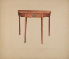 Half-round Table, c. 1940. Creator: Georgine E. Mason