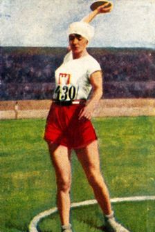 Halina Konopacka of Poland, world champion discus-thrower, 1928. Creator: Unknown