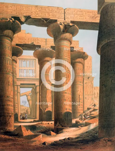 'Hall at Karnak', Egypt, 19th century. Artist: E Weidenbach