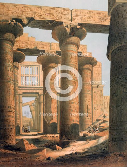 'Hall at Karnak', Egypt, 19th century. Artist: E Weidenbach
