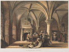 Hall, Bolsover Castle, Derbyshire, 1840. Creator: Joseph Nash (British, 1808-1878)