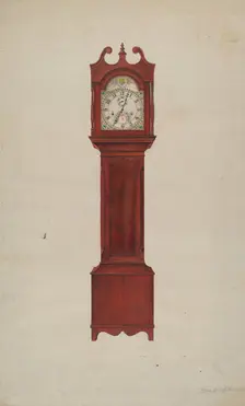 Hall Clock (Grandfather's Clock), c. 1937. Creator: Theodore Pfitzer