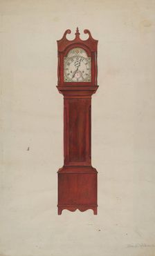 Hall Clock (Grandfather's Clock), c. 1937. Creator: Theodore Pfitzer