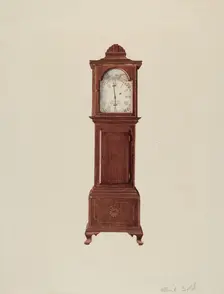 Hall Clock (Miniature), c. 1936. Creator: Albert Gold