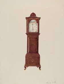 Hall Clock (Miniature), c. 1936. Creator: Albert Gold
