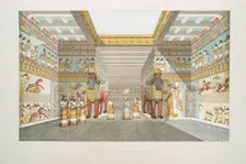 Hall in an Assyrian palace. Reconstruction, 1849. Creator: Layard, Sir Austen Henry (1817-1894)