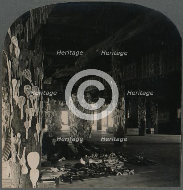 ''Hall of a Thousand Mats, whereJapanese Soldiers hang Lucky Spoons, Myajima, Japan', 1905.  Artist: Unknown.