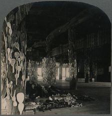 'Hall of a Thousand Mats, whereJapanese Soldiers hang Lucky Spoons, Myajima, Japan 1905