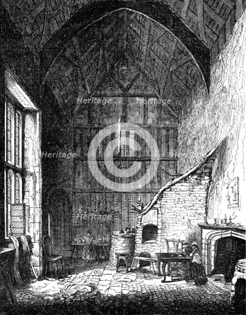 Hall of Childrey Down Manor-house, Berks., 1857. Creator: Unknown.