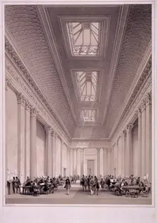 Hall of Commerce, Threadneedle Street, London, c1850. Artist: George Hawkins
