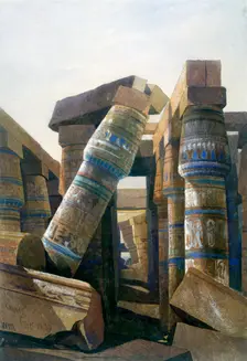 Hall of columns, Carnac 1839. Artist: William James Muller