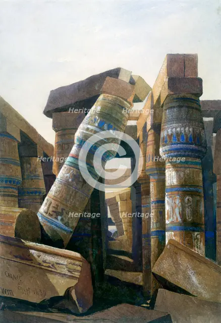 'Hall of columns, Carnac', 1839. Artist: William James Muller