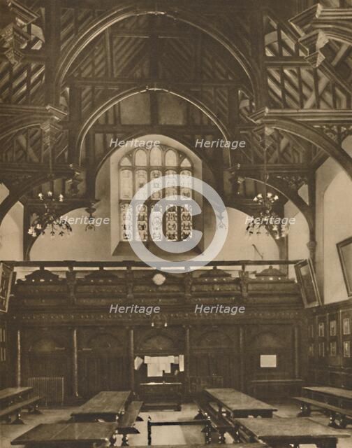 'Hall of Gray's Inn, Where The Comedy of Errors Was Acted in Shakespeare's Lifetime', c1935. Creator: Unknown.