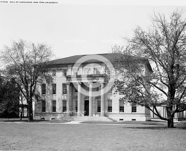 Hall of Languages, New York University, between 1900 and 1906. Creator: Unknown.