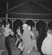 Halloween party at Shafter Camp for migrant agricultural workers, California, 1938. Creator: Dorothea Lange