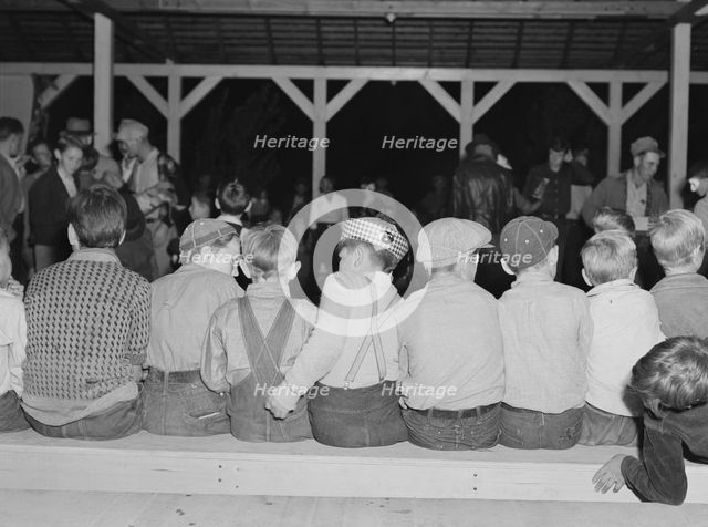 Halloween party at Shafter camp for migrants, California, 1938. Creator: Dorothea Lange.