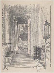 Hallway to Bed Room, Stenton, 1912. Creator: Joseph Pennell